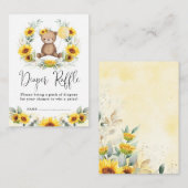Sonnenblume Teddy Bär Blumenkraut Windelweinband Begleitkarte (Vorne/Hinten)