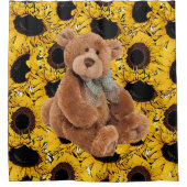 Sonnenblume Teddy Bären Duschvorhang (Vorderseite)