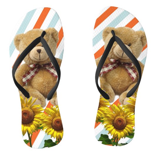 Sonnenblume Teddy Bären Flip Flops Badesandalen (Fußbett)