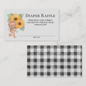 Sonnenblume Teddy Bear Babydusche Windelwanne Wind Begleitkarte (Vorne/Hinten)