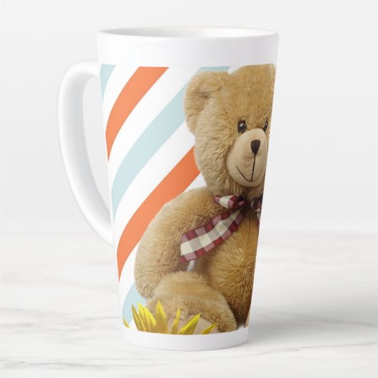 Sonnenblume Teddy Bear Latte Tasse (Linke Ecke)