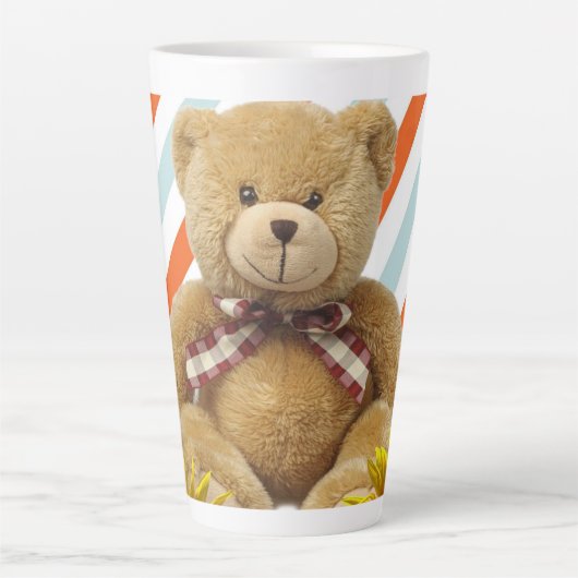 Sonnenblume Teddy Bear Latte Tasse (Vorderseite)