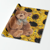 Sonnenblume Teddy Bear Matte Wrapping Paper Geschenkpapier (Ungerollt)