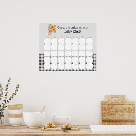 Sonnenblume Teddy Bear Picnic schätzen den Fälligk Poster (Küche)