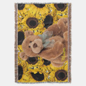 Sonnenblume Teddy Bear Throw Blanket Decke (Vorderseite Vertikal)