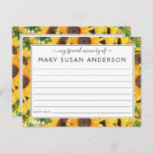 Sonnenblume teilen Sie eine Gedächtnisbeerdigungsk Postkarte (Vorne/Hinten)