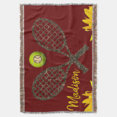 Sonnenblume Tennis Throw Blanket Decke (Vorderseite Vertikal)