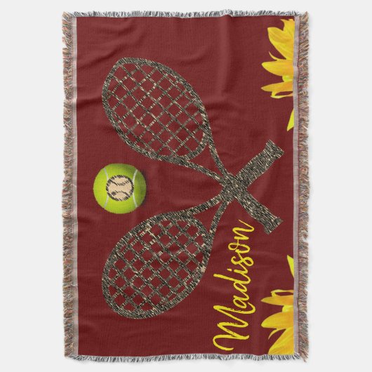 Sonnenblume Tennis Throw Blanket Decke (Vorderseite Vertikal)