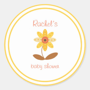 Sonnenblume Thema Babydusche Aufkleber