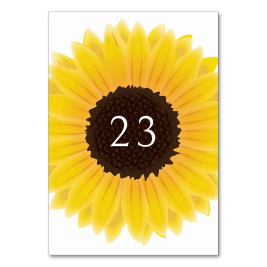 Sonnenblume Tischnummer (Vorderseite)