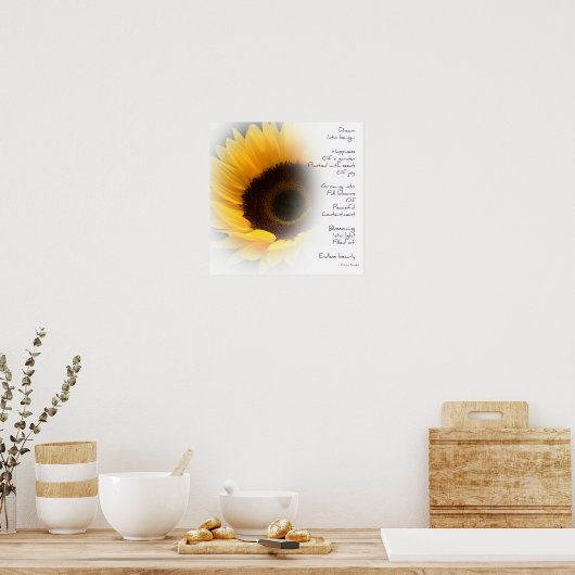 Sonnenblume Traumgedicht Poster (Küche)