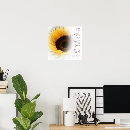 Sonnenblume Traumgedicht Poster (Heimbüro)