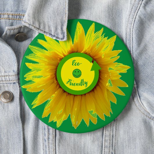 Sonnenblume Trendy Green Öko Friendly Button (Beispiel)