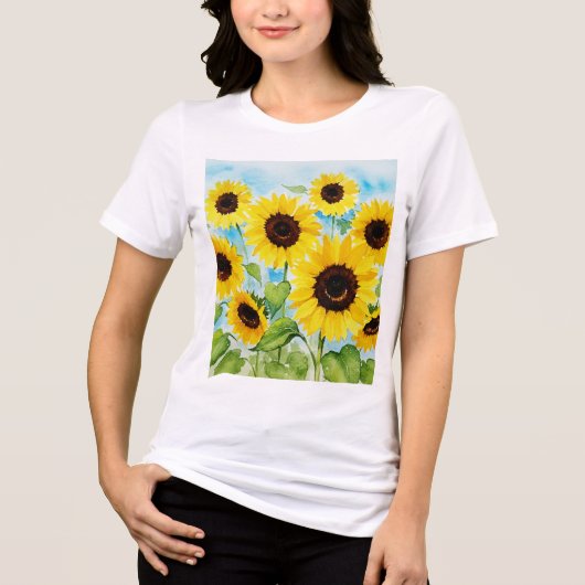 Sonnenblume Tri-Blend Shirt (Vorderseite)