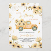 Sonnenblume Truck Baby Dusche Einladung (Vorne/Hinten)