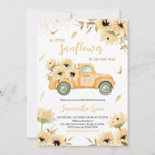 Sonnenblume Truck Baby Dusche Einladung