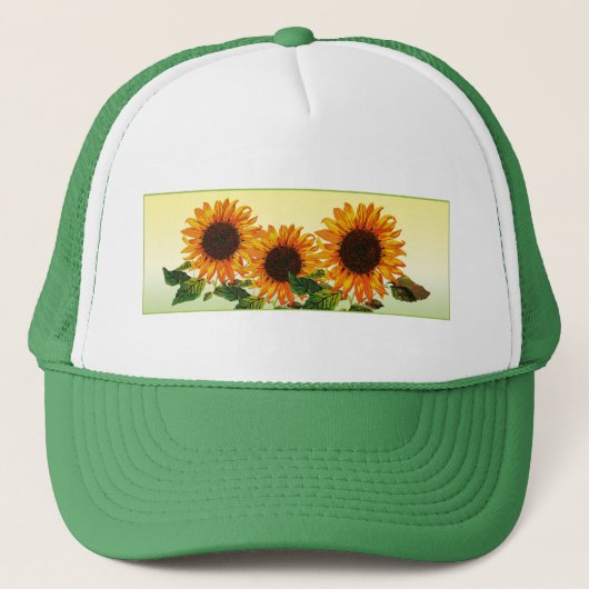 Sonnenblume Truckerkappe (Vorderseite)
