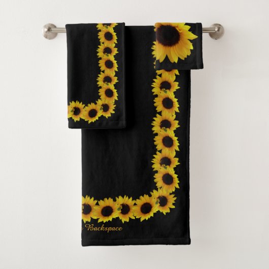 Sonnenblume-Tuch-Set-personalisierte Badhandtuch Set (Insitu)
