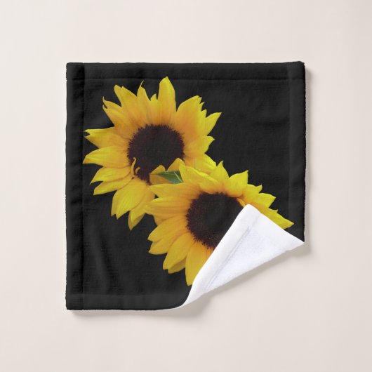 Sonnenblume-Tuch-Set-personalisierte Badhandtuch Set (Waschlappen)