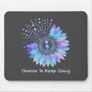 Sonnenblume Türkis Lila Band Suizidprävention Bew Mousepad