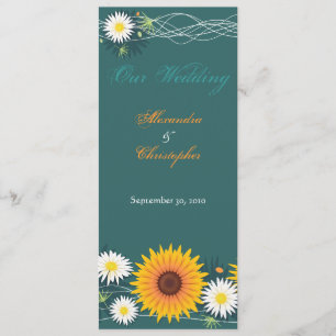 Sonnenblume-u. Gänseblümchen-Hochzeits-Mitteilung Einladung