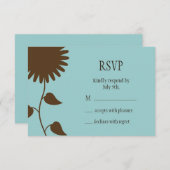 Sonnenblume UAWG auf blau RSVP Karte (Vorne/Hinten)