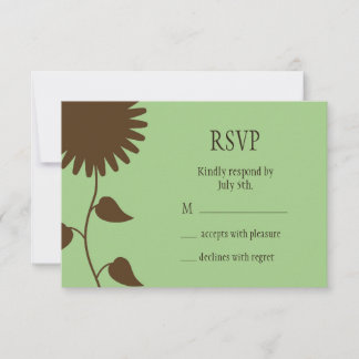 Sonnenblume UAWG auf Grün RSVP Karte