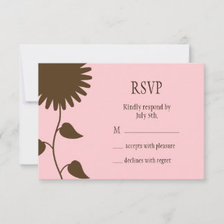 Sonnenblume UAWG auf Rosa RSVP Karte