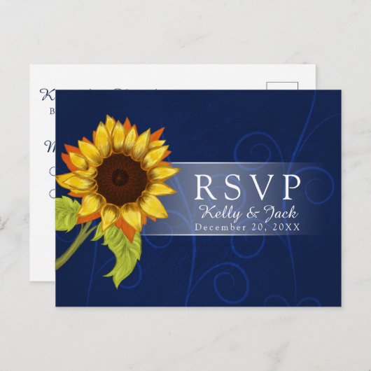 Sonnenblume/UAWG Hochzeit Postkarte (Vorne/Hinten)