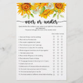 Sonnenblume über oder unter Brautparty (Vorderseite)