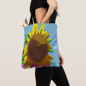 Sonnenblume - Überdrucktasche Tasche (Von Nahem)