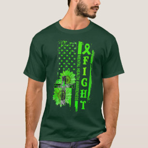 Sonnenblume überqueren psychische Gesundheit Bewus T-Shirt