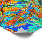 Sonnenblume Ukraine farbiges Muster & Flagge Poster (Ecke)