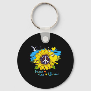 Sonnenblume Ukraine Flagge Karte Frieden Liebe Ukr Schlüsselanhänger