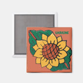 Sonnenblume, Ukraine, Fliesenmagnet Magnet (Vorderseite/Rückseite)