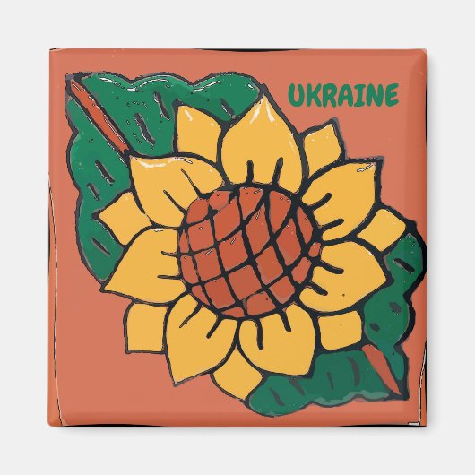 Sonnenblume, Ukraine, Fliesenmagnet Magnet (Vorne)