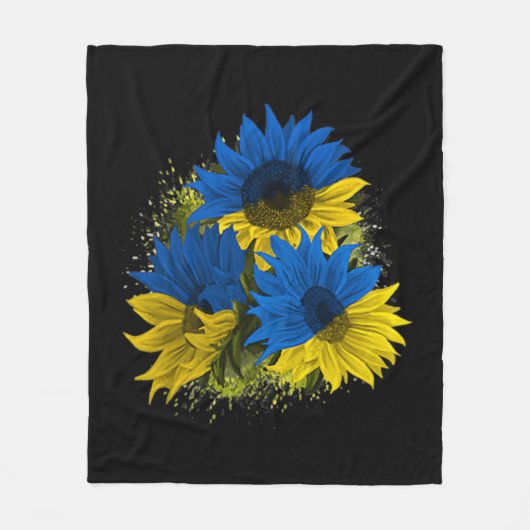 Sonnenblume Ukraine Ich stehe mit der ukrainischen Fleecedecke (Vorderseite)