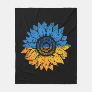 Sonnenblume Ukraine ukrainische Flagge steht mit d Fleecedecke