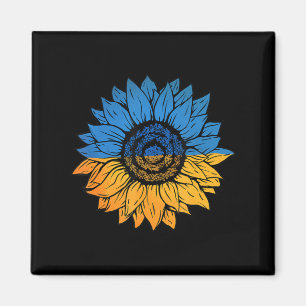 Sonnenblume Ukraine ukrainische Flagge steht mit d Magnet