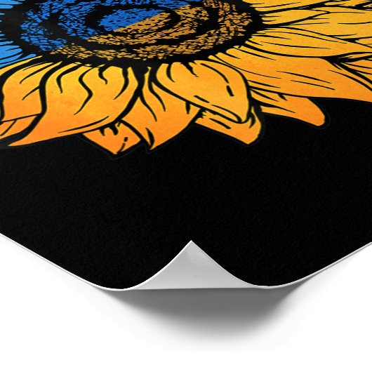 Sonnenblume Ukraine ukrainische Flagge steht mit d Poster (Ecke)