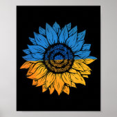 Sonnenblume Ukraine ukrainische Flagge steht mit d Poster (Vorne)