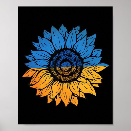 Sonnenblume Ukraine ukrainische Flagge steht mit d Poster (Vorne)