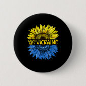 Sonnenblume Ukrainisch Ich stehe mit der Ukraine L Button (Vorderseite)