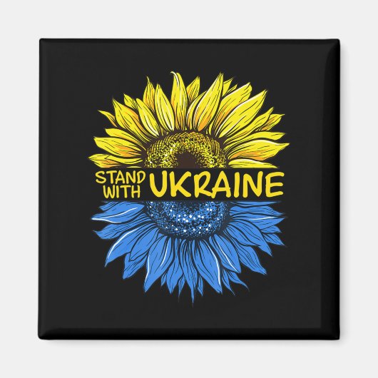 Sonnenblume Ukrainisch Ich stehe mit der Ukraine L Magnet (Vorne)