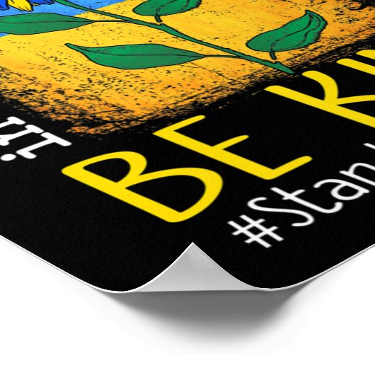 Sonnenblume ukrainische Fahne steht freundlich zur Poster (Ecke)