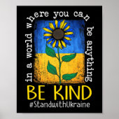 Sonnenblume ukrainische Fahne steht freundlich zur Poster (Vorne)