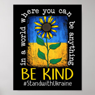 Sonnenblume ukrainische Fahne steht freundlich zur Poster