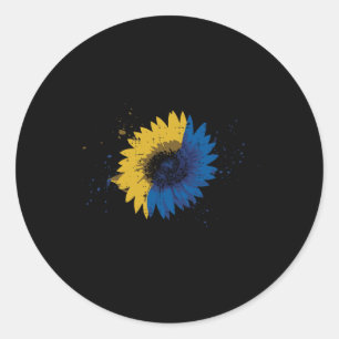 Sonnenblume Ukrainische Flagge Freie Ukraine Fraue Runder Aufkleber