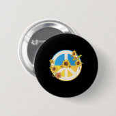 Sonnenblume Ukrainische Flagge Ich stehe mit der U Button (Vorne & Hinten)