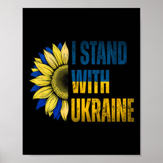 Sonnenblume Ukrainische Flagge Ich stehe mit der U Poster